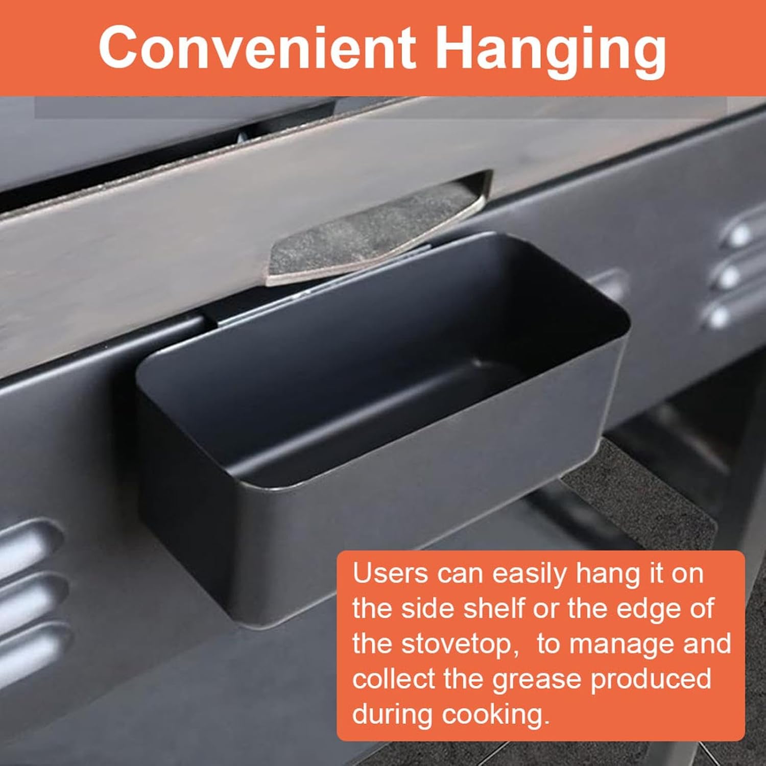 Barbecue Grease Catcher with Hanging Design Drip Pan compatible with Blackstone 17, 22, 28, 36-inch Skillet and Charcoal Grill(Two Sizes)