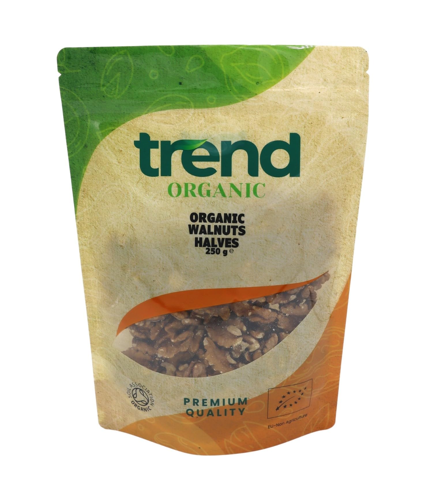Trend Organic Walnuts Halves, 250g - Ideal for Snacking, Baking, and Nutrient-Rich Recipes, Certified Organic, Vegan, Non-GMO, No Preservatives, High Fibre, High Protein, Raw