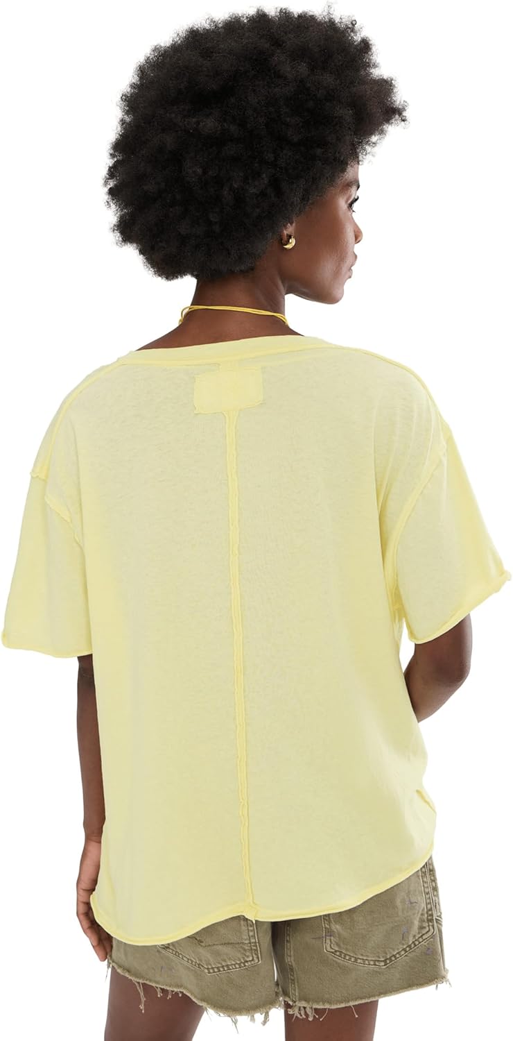 Free People Womens Nina Tee V Lemon Water Small - Image 4