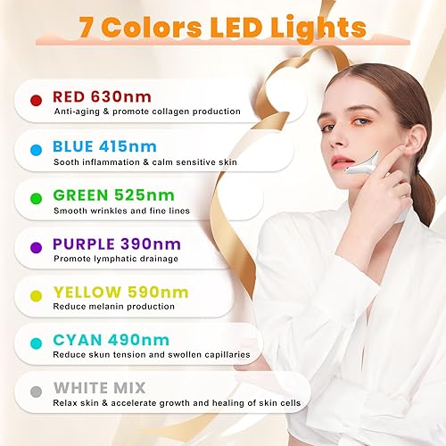 Miniatura 3 de Masajeador portátil de cuello y cara, herramienta de masaje facial multifuncional, masajeador de cuello facial LED de 7 colores para rutina de