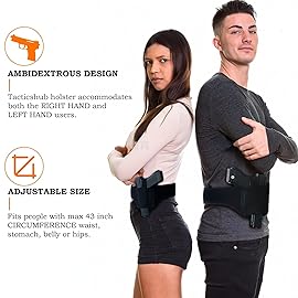 Quick Draw Shoulder Holster - Belly Band Holster for Everyday Comfortable Concealed Carry for Small, Compact and Other Similar Gear (Classic, Single Strap-Right 51Fits 42-48.)
