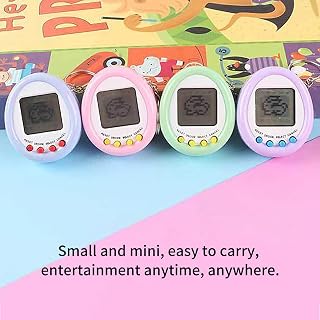 AILIEE 49 Pets Virtual Electronic Pet Game Machine Retro Nostalgic Handheld Game Console Animal Toy Mini Decompression Birthday Gift Toy With Keychain Ornaments for Adults/Kids/Children, A#01purple
