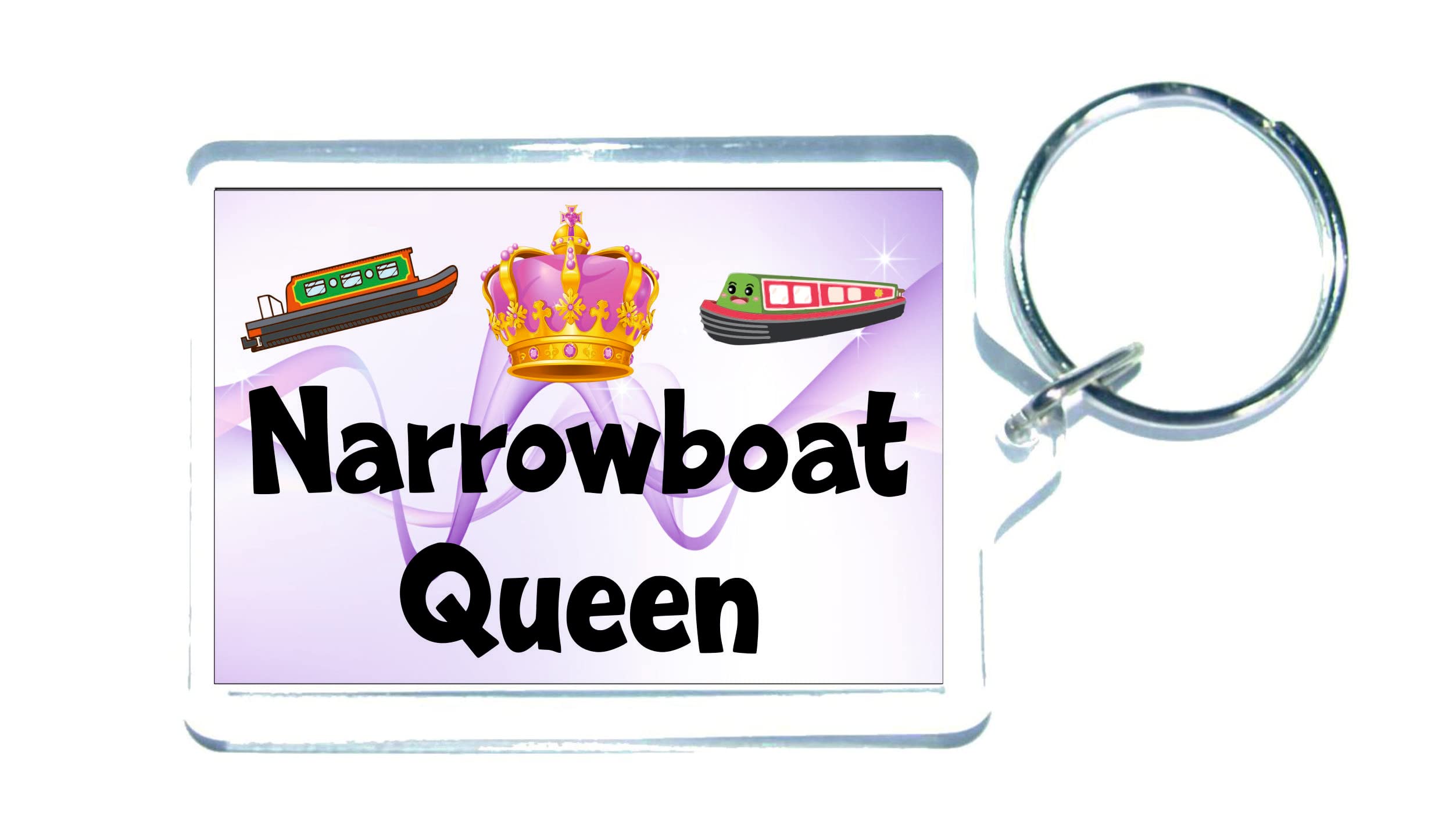 Decalarama Fun Narrowboat Keyring – Narrowboat Queen - Nice Fun Cute Novelty Holiday Present