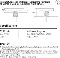 Vista 7 de NTW AirEnergy - Almohadilla de carga inalámbrica Qi con certificación WPC para muebles, instalación integrada, broca de sierra incluida. Funciona