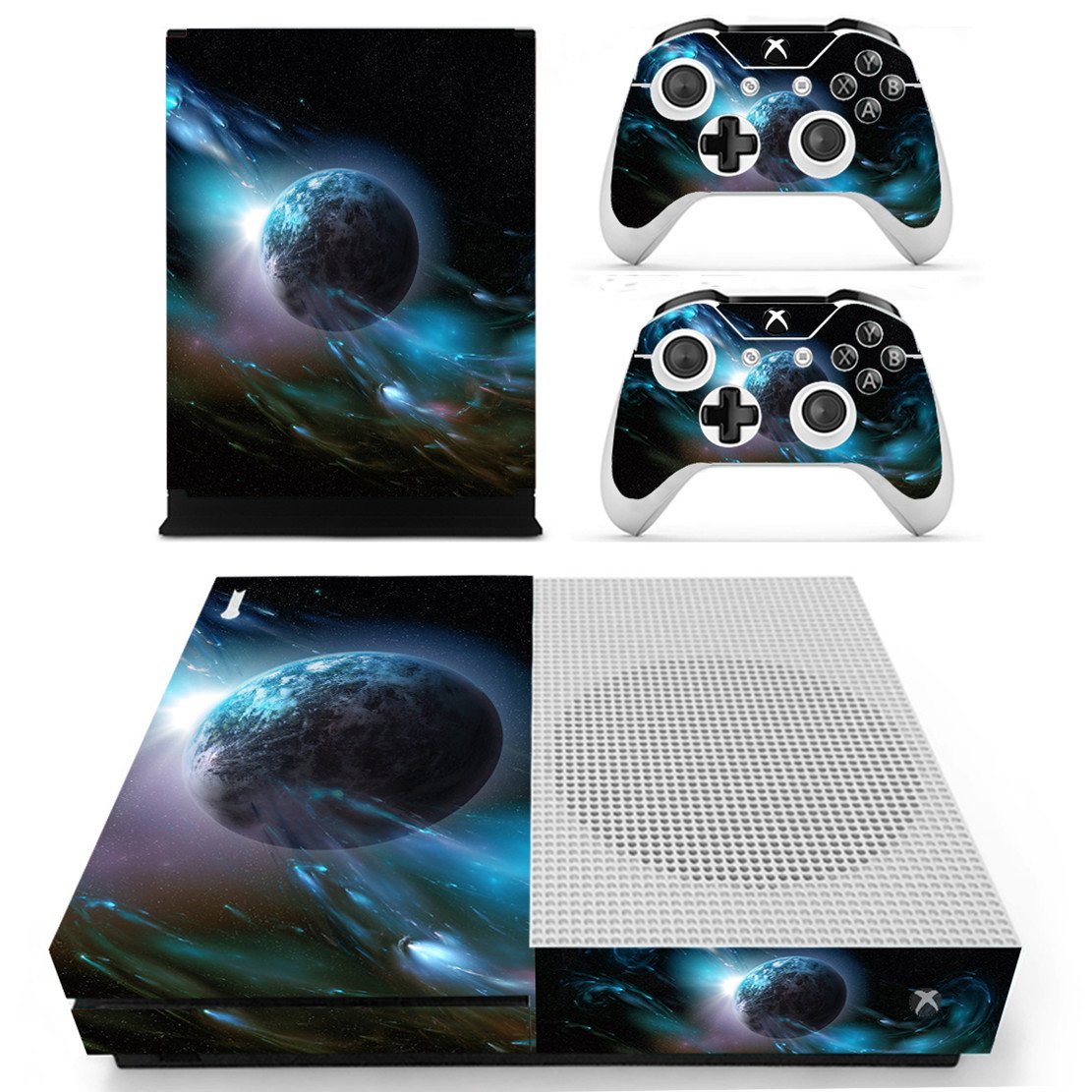 DOTBUY Vinyl Decal Full Body Skin Sticker For Microsoft Xbox One S Console And 2 Controllers And Kinect 2.0 (Carbon Fiber Black) — view 26
