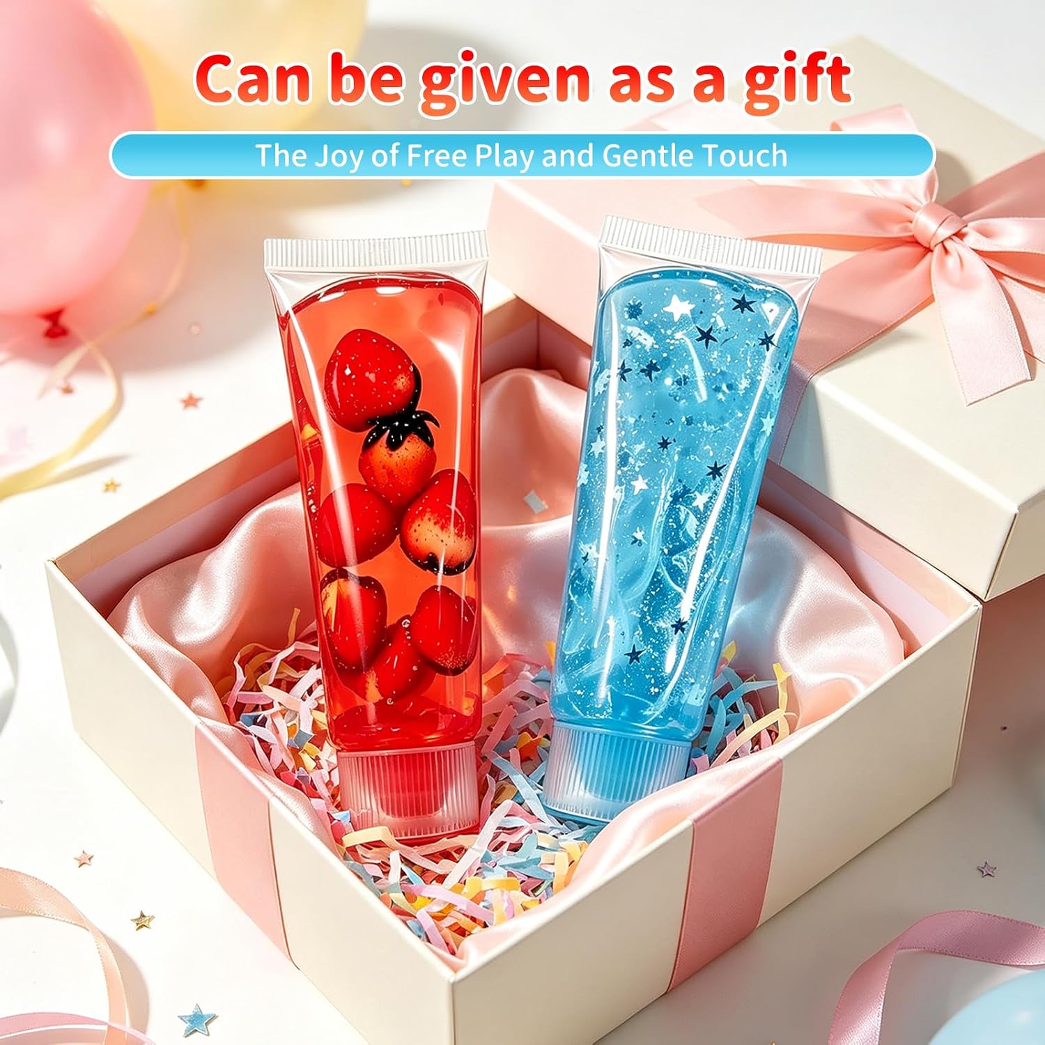 Clear Jam Bottle Squishy Toy, Cute Toothpaste Slow Rising Sensory Toys for Stress Anxiety Relief, Soft Desk Squeeze Toy Birthday Gifts for Adults (2pc)