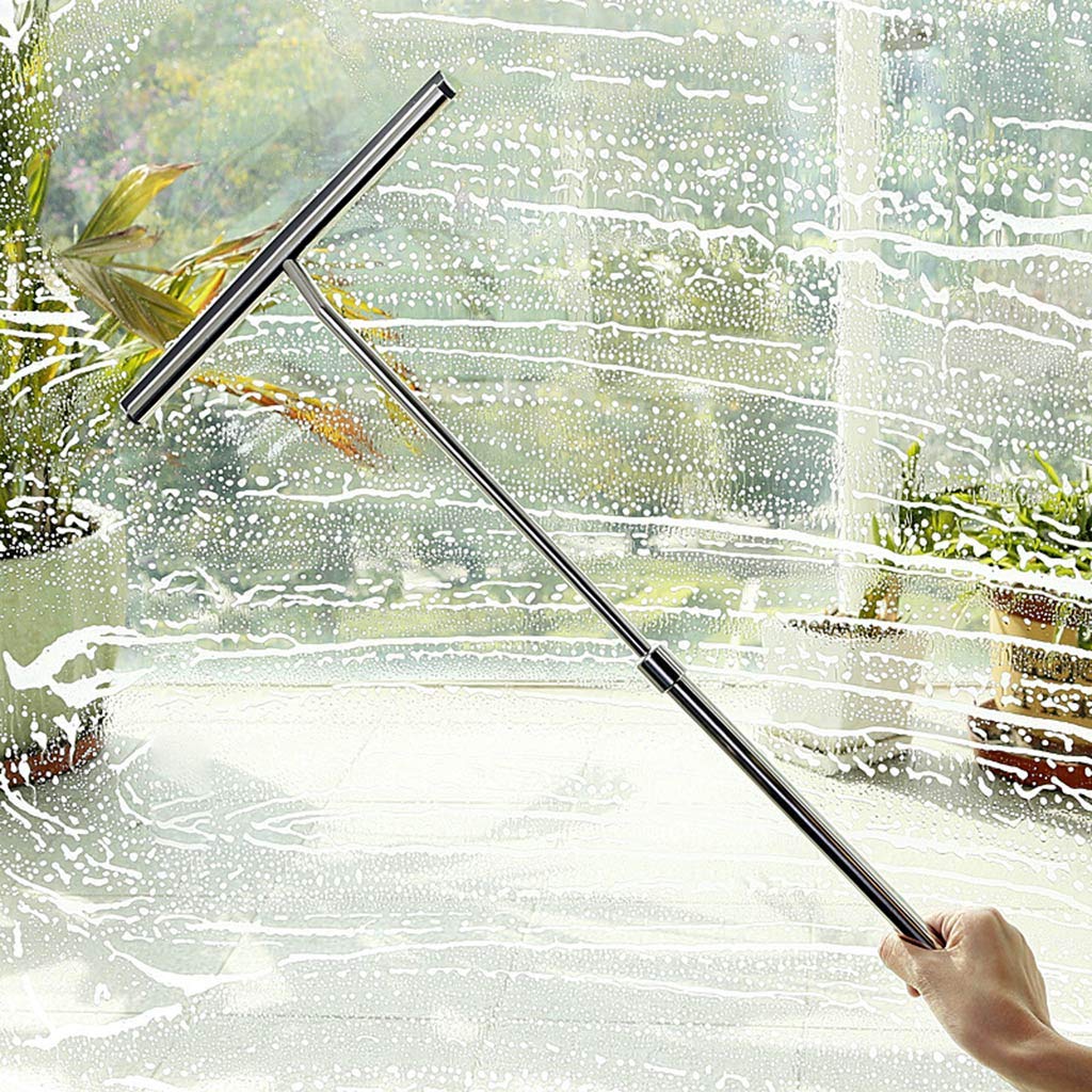Escobilla de ducha telescópica para ventana de cristal con silicona para baño, cocina, coche