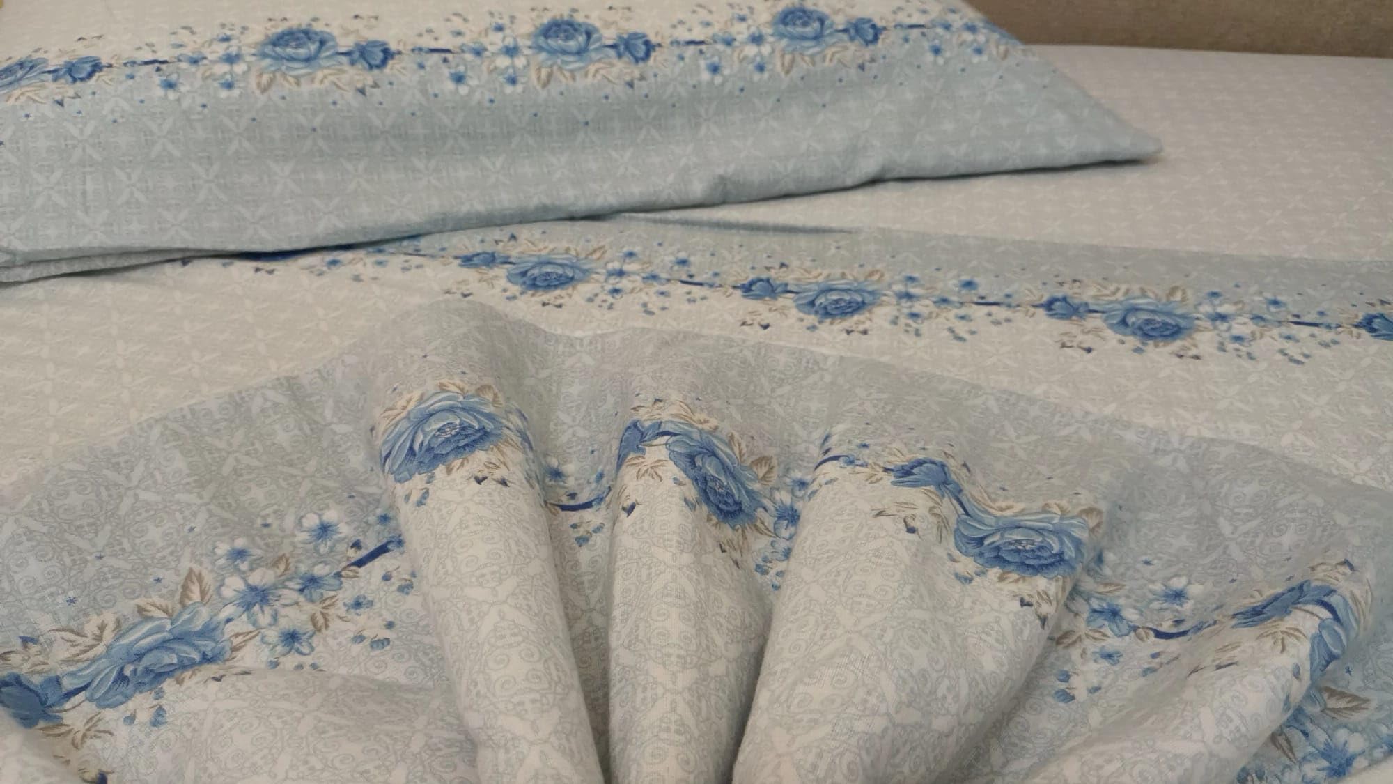 Italiaans Bedtextiel Pago Poco Flanel Beddengoedset Tweepersoons - 240x280 Cm Laken, 180x200 Cm Hoeslaken, 2 Kussenslopen - Bloemenpatroon, Made In Italy Makkelijk Wasbaar Niet Krimpen