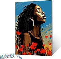 Vista 37 de Pintura por números de chica de moda negra para adultos principiantes mujer africana americana DIY pintura por números pintura acrílica en lienzo