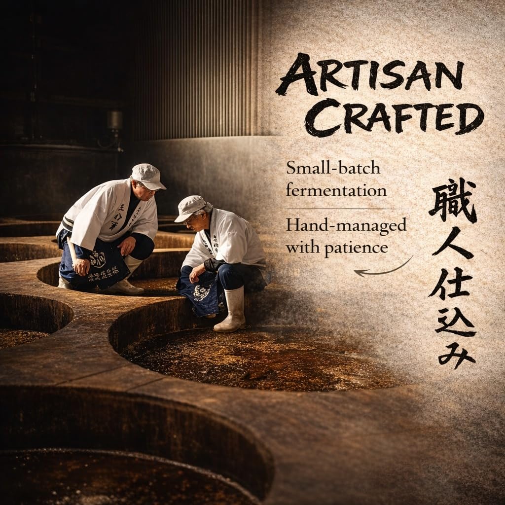 Nihon-Ichi Premium Organic Shoyu – Artisan Handcrafted Small-Batch Double-Brewed Soy Sauce – 2 Year Aged, Naturally Fermented in Wooden Barrels – Non-GMO – Japanese Flavor – 16.9 fl oz Glass Bottle