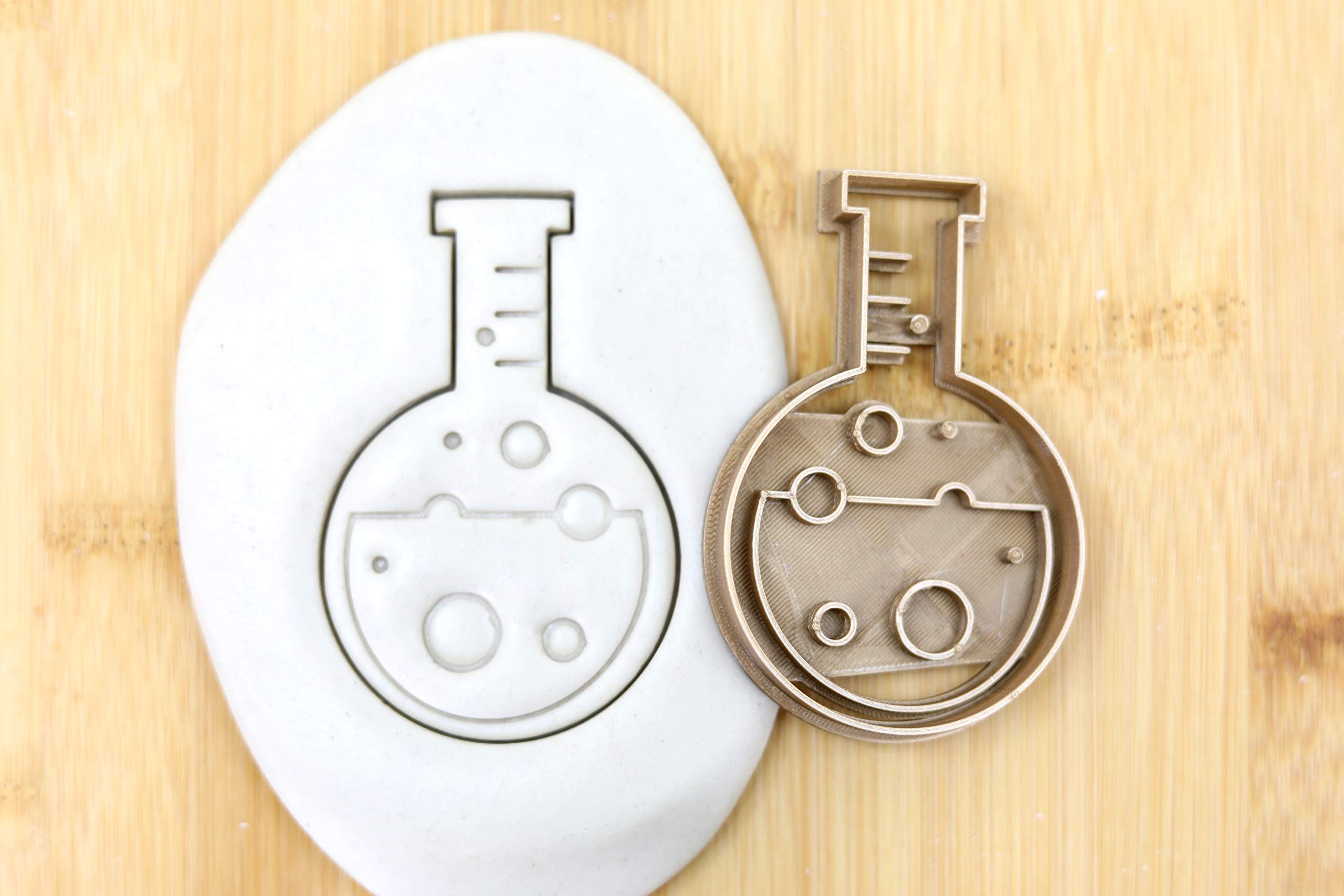 Labor/Chemie Set (9st) Laborglas/Pipette/Messbecher/Molekül/Thermometer/Stehkolben/Mikroskop/Erlenmeyer/Cookie Cutter Fondant Keksstempel/Ausstechform Keksausstecher Plätzchen ca. 8cm