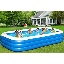 Large Inflatable Pool for Adults - 120"70"22" Inflatable Swimming Pool Blow-Up Pools, Oversized Thickened Heavy Duty Full-Sized Family Inflatable Pools for Backyard Outdoor Garden Outdoor Summer