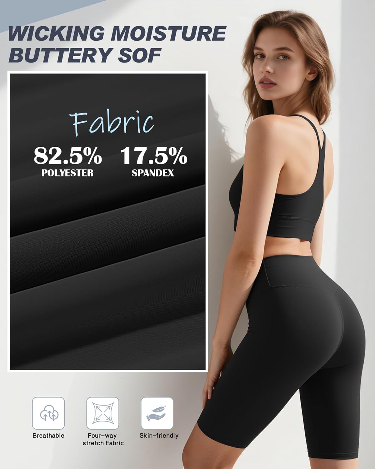 Coume 5 Pack Biker Shorts for Women 8 Inch High Waisted Tummy Control Spandex Yoga Workout Shorts Running Athletic Gym - Image 5