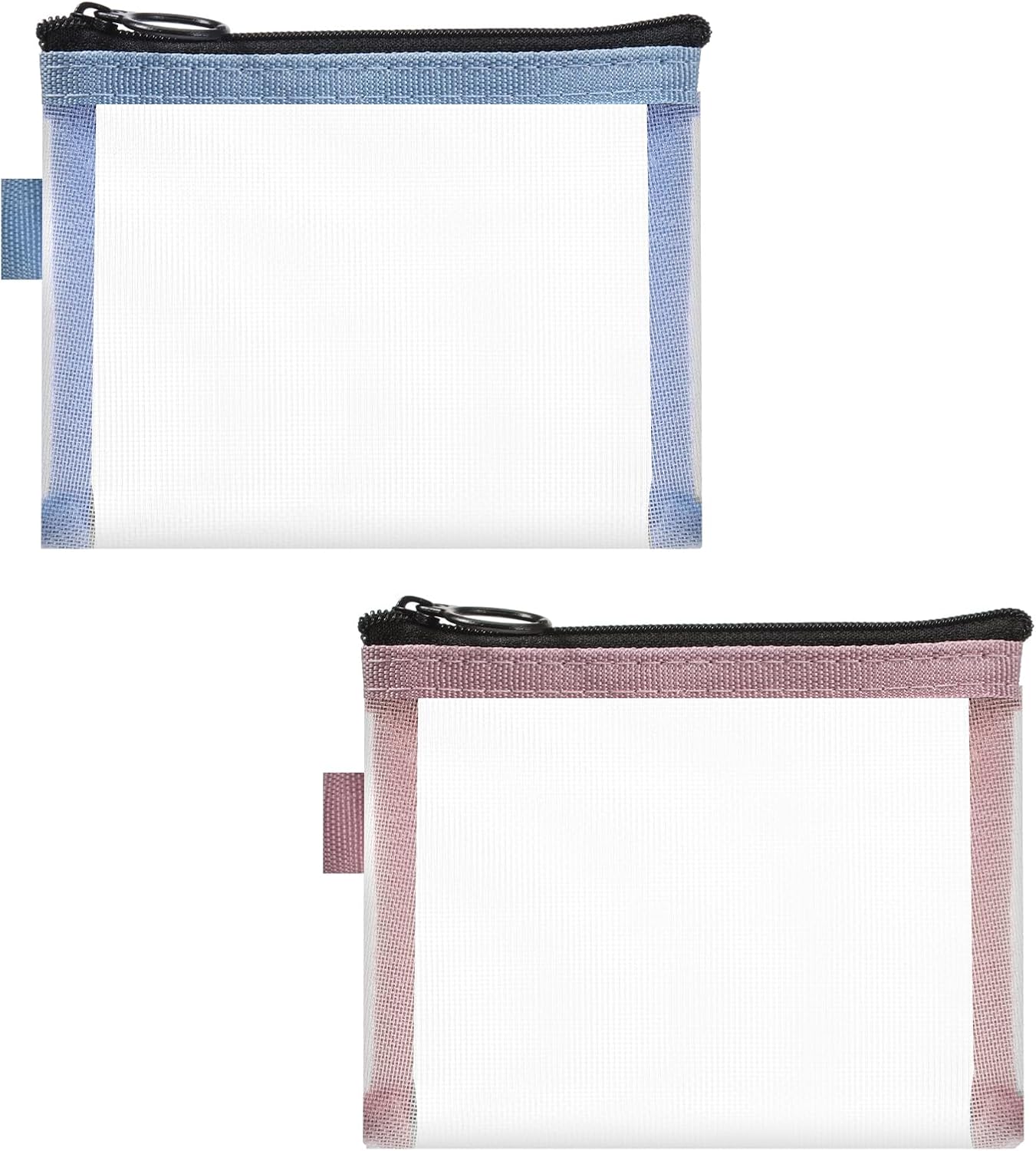 2 PCS Mini Mesh Bag with Zipper, Mini Zipper Mesh Cosmetic...