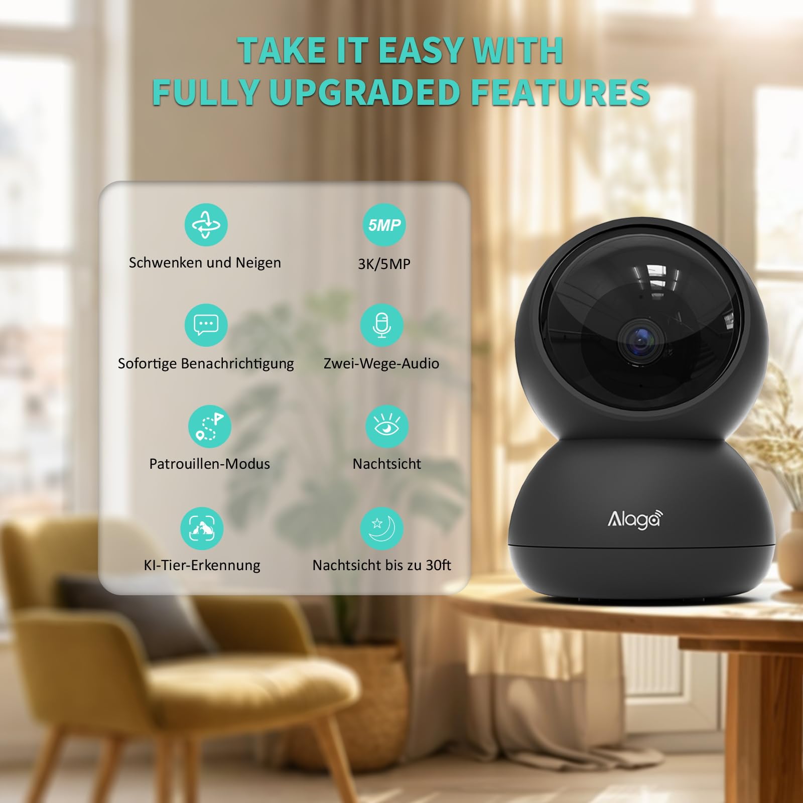 Telecaera di Sicurezza per Interni - 1080P ini Telecaera di