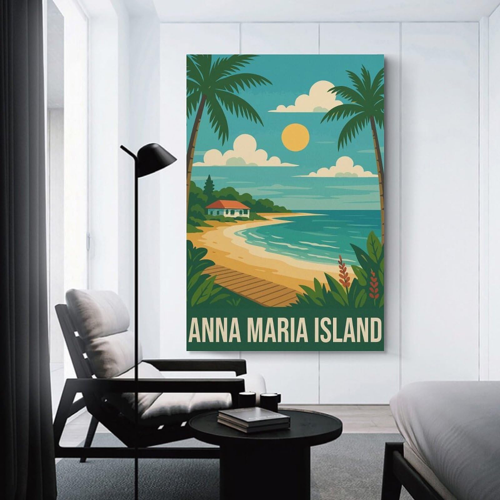 Junmoney Anna Maria Island Travel Decorative Canvas Print, 20x30inch(50x75cm), for Hallway, Entryway Or Landing, Home Artwork for First Impressions