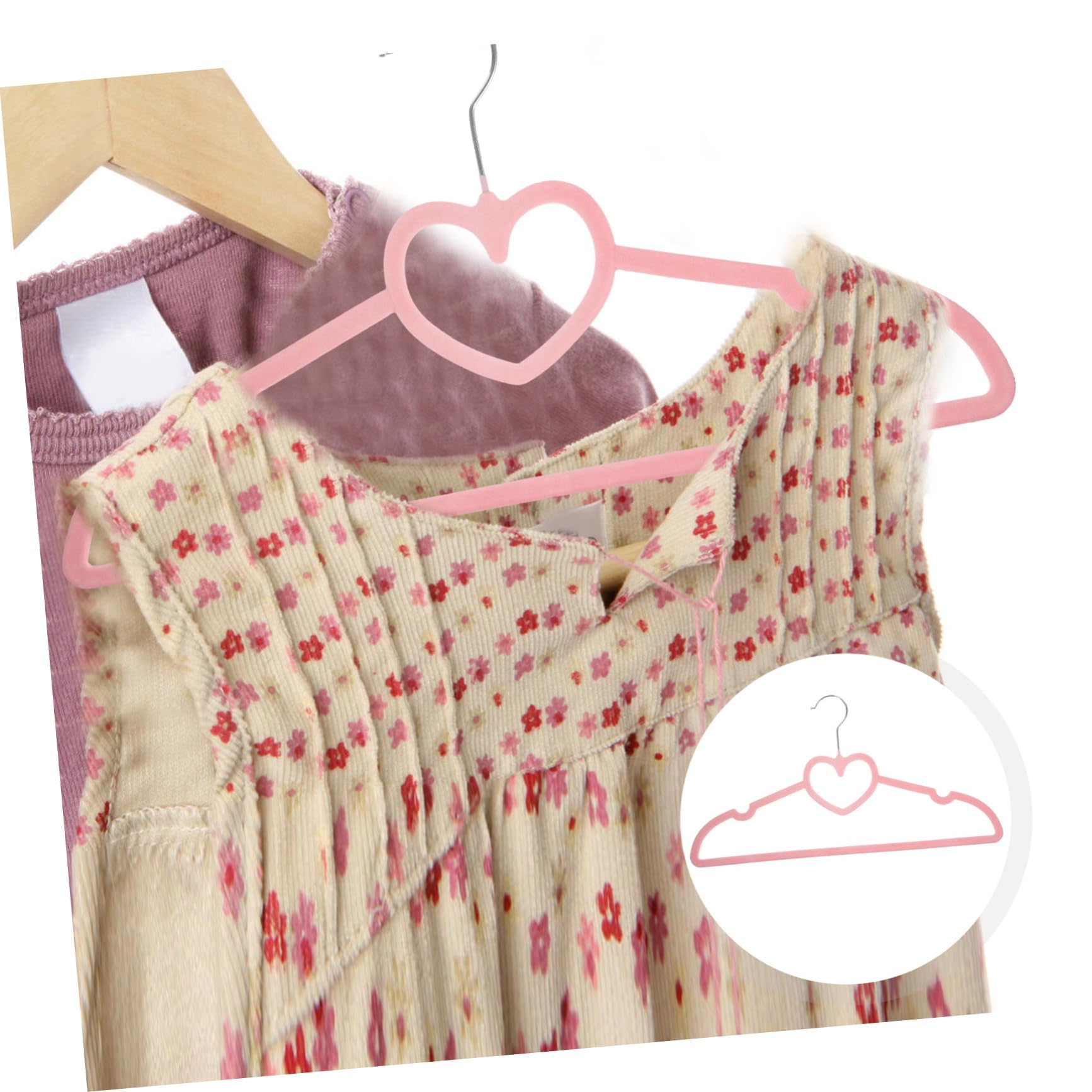 TOPBATHY Resistentes y No se Deforman Antideslizantes de Plástico con Forma de Corazón 10 Perchas Rosas para Ropa y Vestidos Ideales para Armario y Organización