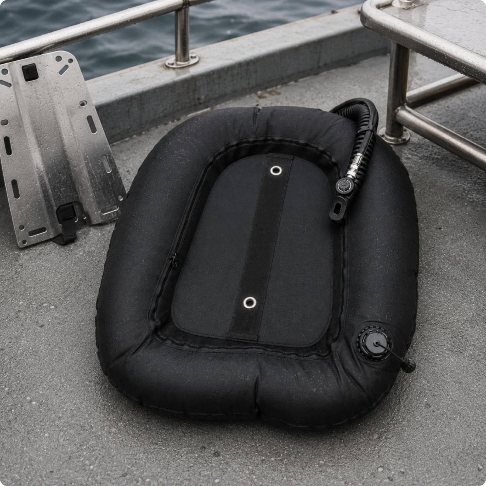Chaleco de Flotabilidad para Buceo Compensador de Flotabilidad Trasera Vejiga para Doble Tanque EPDM 14 Pulgadas Diseño Organizado Adecuado para