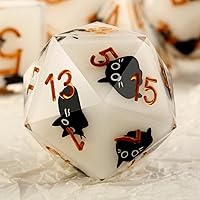 Vista 26 de DNDND Dados de Resina Ojo DND de Borde Afilado Dado de D&D con Estuche de Regalo para Juego de Dungeons and Dragons (Ojo de Dragón Verde)