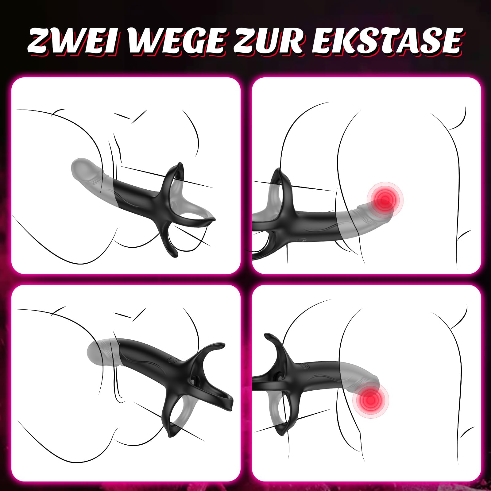 Vibratore anale Dildo Giocattoli del sesso per coppie Sesso estremo, Anello del cazzo Stimolazione della prostata Uomo Giocattoli del sesso Solo, Plug anale Set di vibratori Anello del cazzo