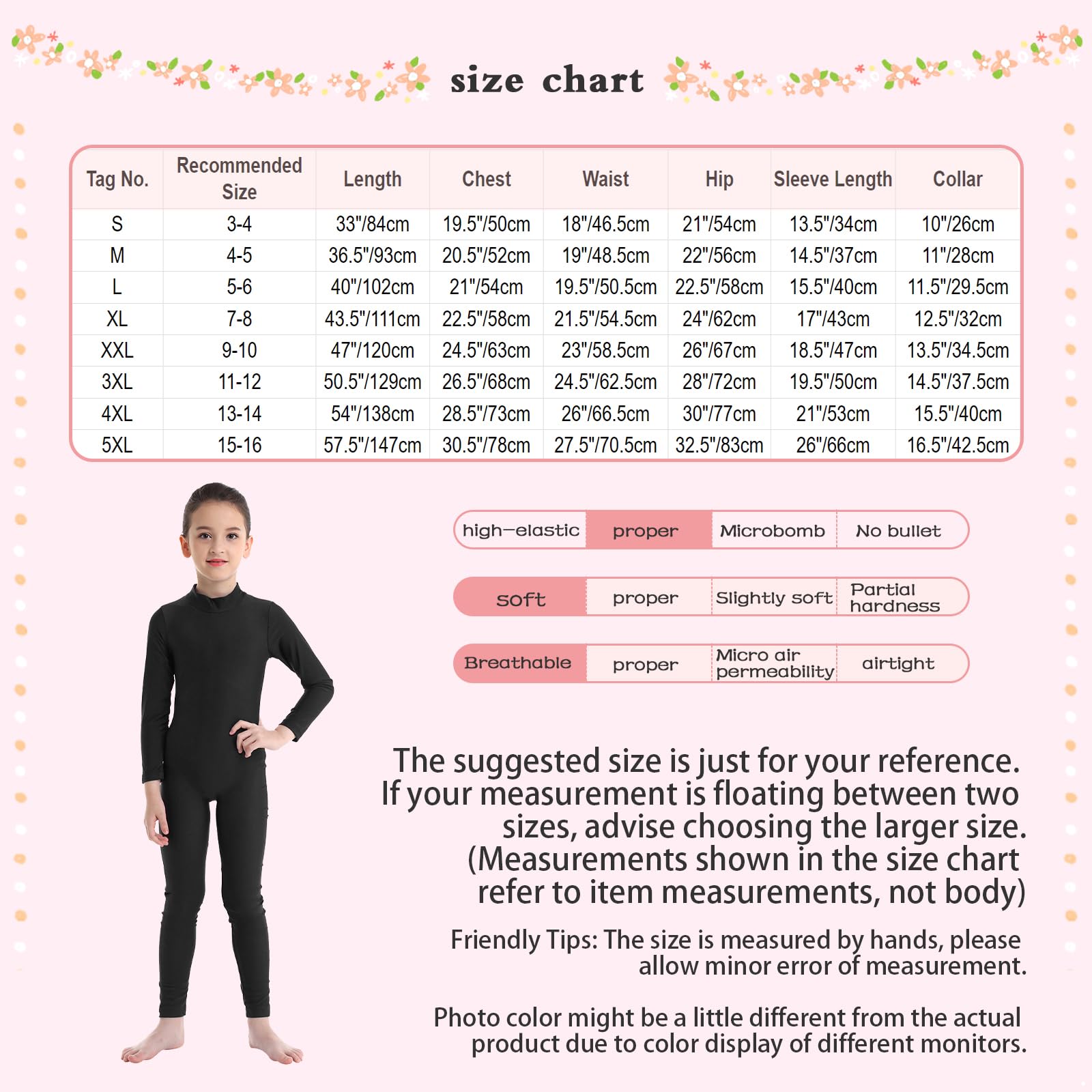 inlzdz Enfant Fille Justaucorps de Gymnastique à Manche Longue Académique Combinaison de Danse Ballet Body de Danse Jumpsuit Bodysuit Vêtement de Sport Gym Fille 3-16 Ans