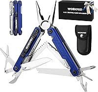 Vista 9 de WORKPRO Alicates multiherramientas 18 en 1, regalos para hombres, multiherramienta EDC de acero inoxidable con cuchillo de bolsillo, 2 cerraduras