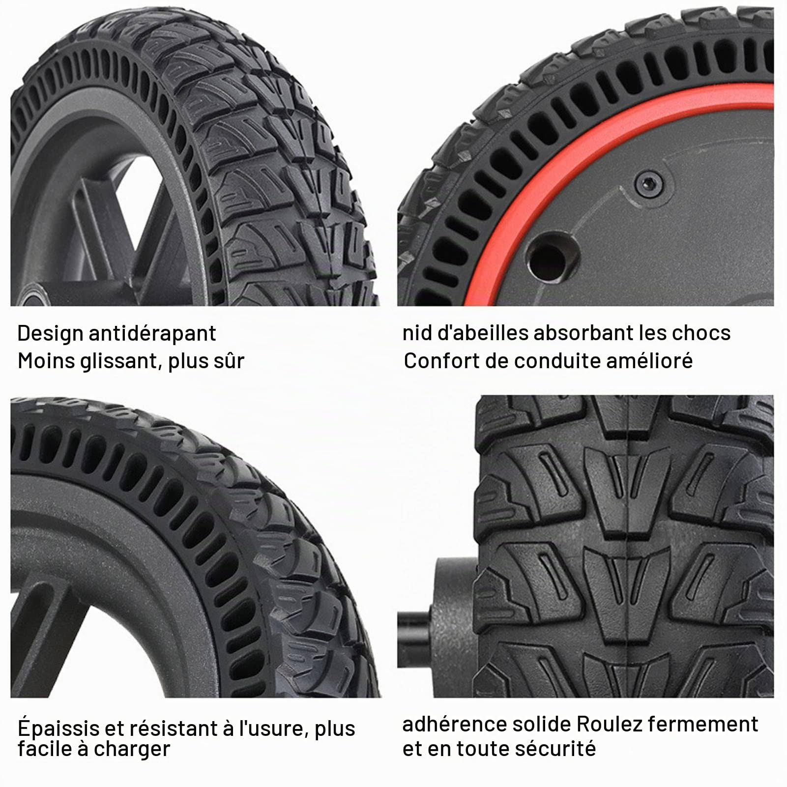 BuyWeek Pneu de Moteur de Moyeu de Scooter Électrique pour Xiaomi M365 Pro Pro2 Pro3, Pneu de Roue de Moteur de Moyeu de Trottinette Électrique à Absorption des Chocs 350W 36V