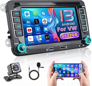 Hikity Autoradio 2 Din Soutien DVD/CD/AUX/USB/SD Avec Carplay Android Auto 6,2 Pouces Écran