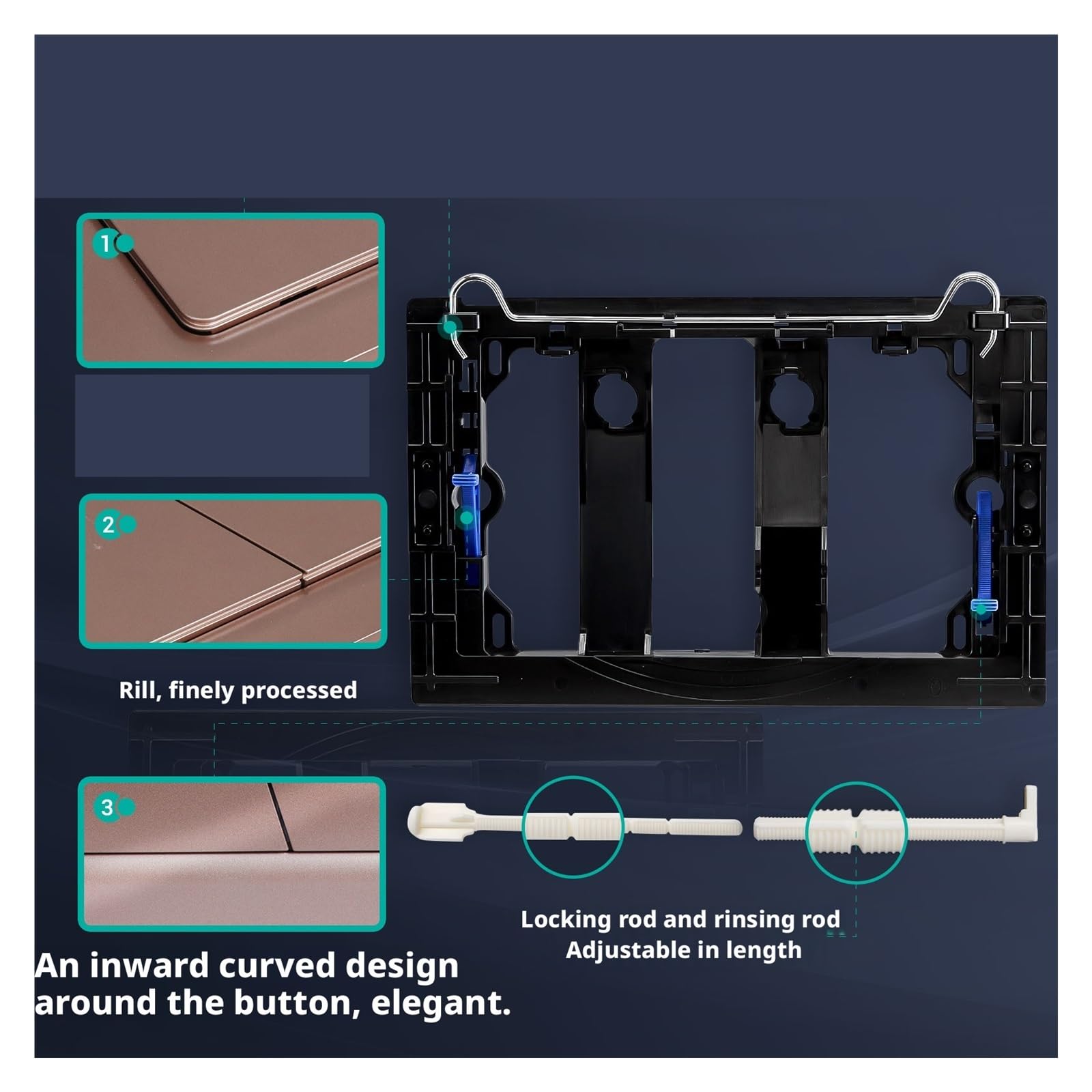Compatible For Geberit, Double Plaque Bronze