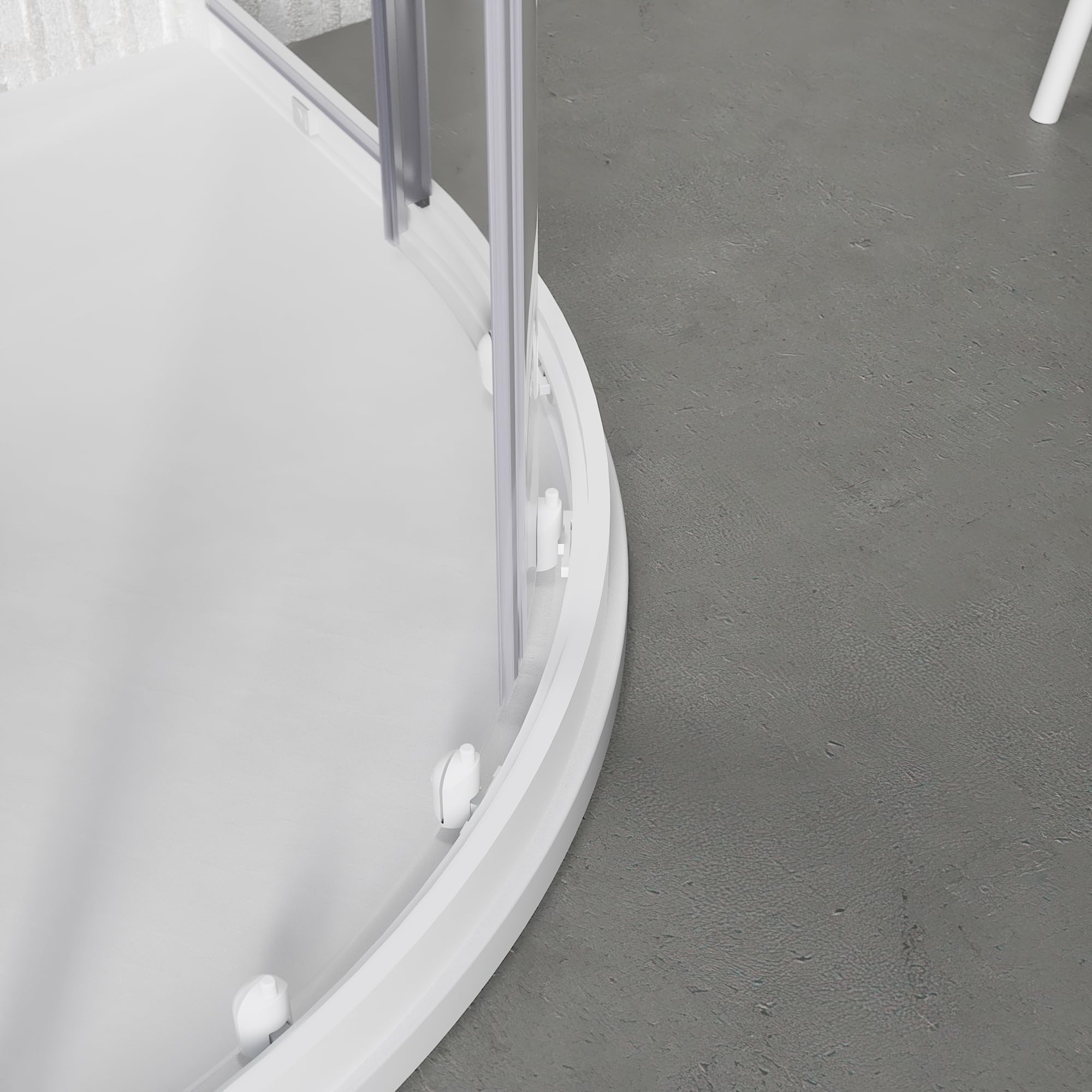 Box Doccia Semicircolare Vetro 4 mm Profili Bianchi h185cm mod. Grenada (Vetro Trasparente, 90x90)