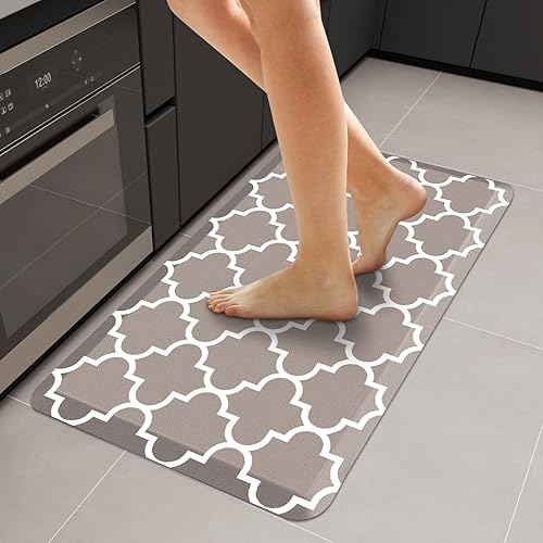 Miniatura 59 de WISELIFE Alfombra de Cocina Acolchada Antifatiga, 17.3" x 60", Alfombras de Cocina Antideslizantes Impermeables de PVC Resistente, Alfombra Rojo