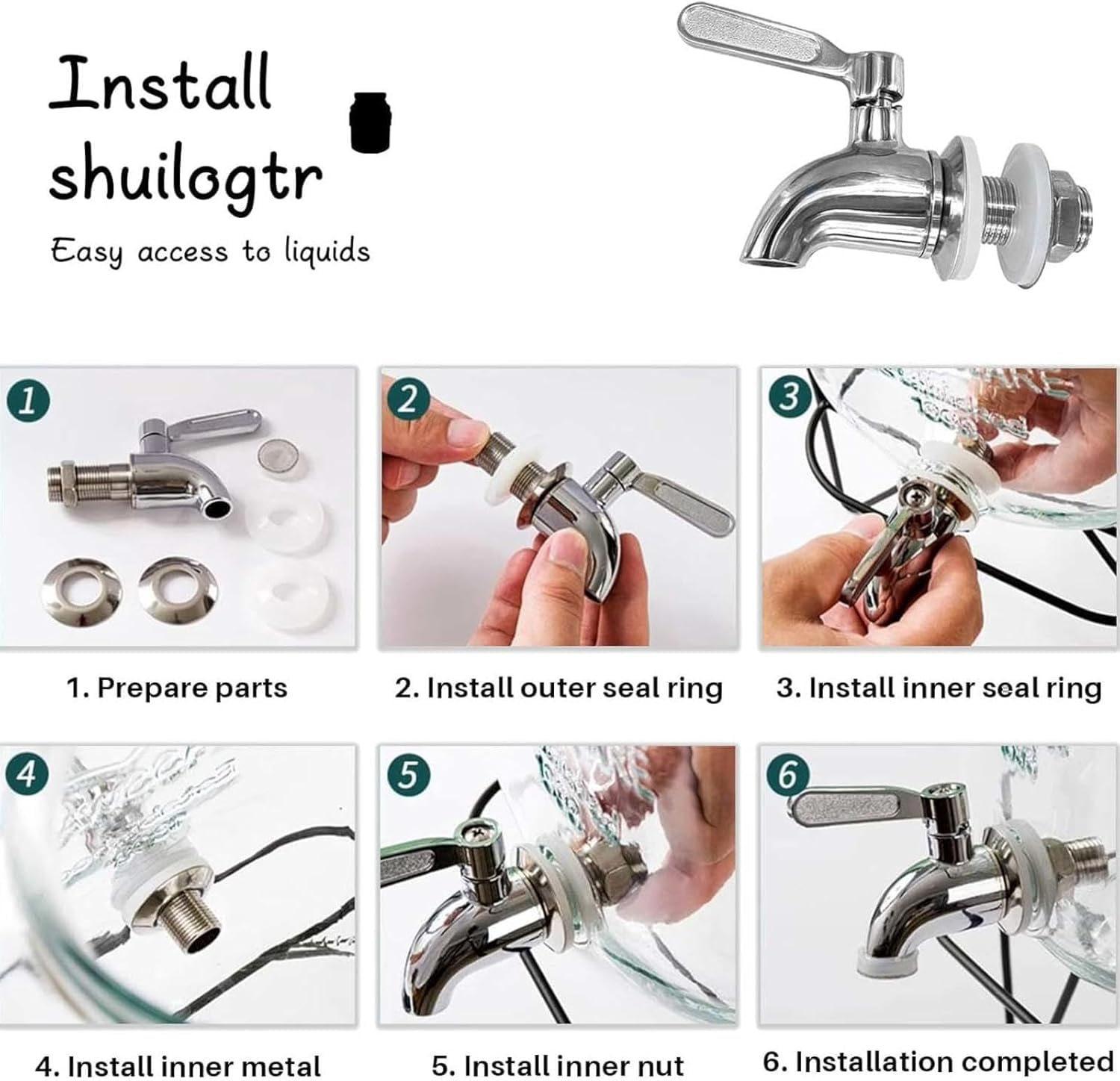 Dispenser per olio d'oliva in acciaio inox a prova di perdite, con rubinetto, per uso alimentare, per cucinare, servire e chef casalinghi, perfetto per condimenti e salse, 1,927,8 g