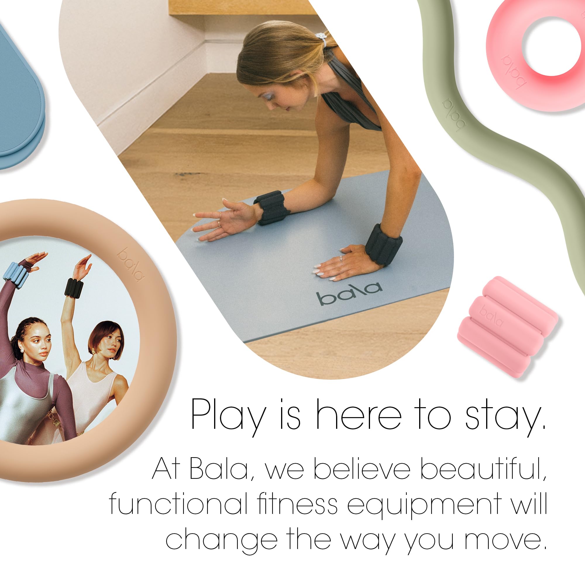 Bala Yoga Mat for Home Gym - Non Slip Exercise Mat for Home Workout, Stretching, Pilates, Aerobics & Floor & Fitness Work Out - Indoor Exercising Mat: Deco Mat - 5mm Sage