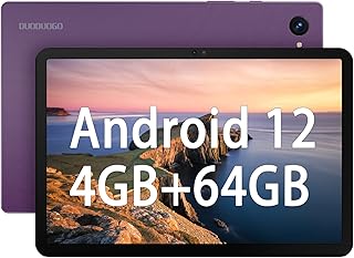 DUODUOGO 2023 New Android 12 Tablet, Android Tablet 10 inch, 4GB + 64GB + 128GB Expand, Quad-Core Processor, 1280 * 800 HD Display, 6000mAh, WiFi Tablet/Dual Camera/Bluetooth/Tablet PC-Purple
