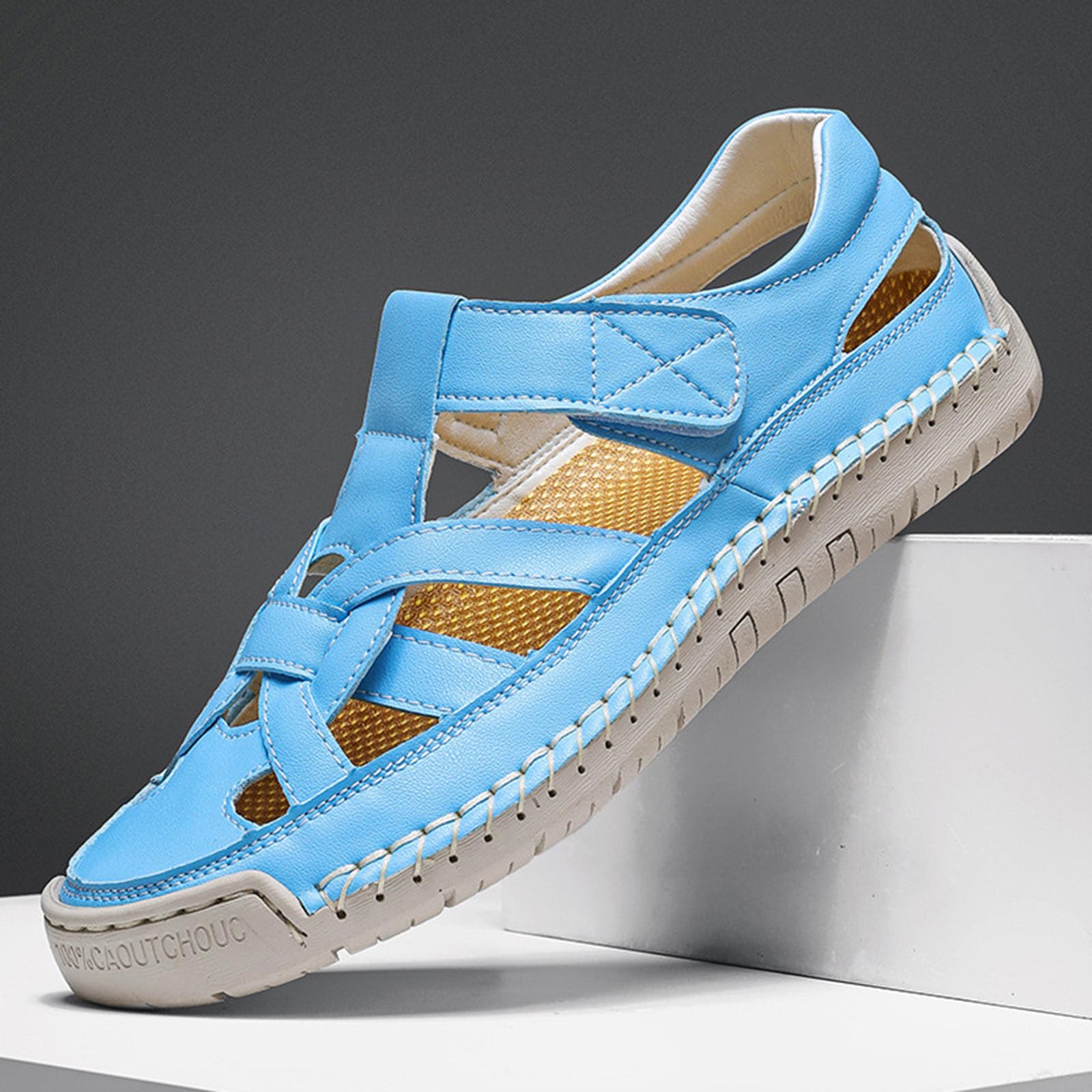 Sandalias Trekking Hombre Suela de Goma Malla Transpirable con Bandas Ajustables Zapatillas Deportivas Playa Abiertas Amortiguado Chancla Zapatilla Calzado Comodo para Casual Camping Surf