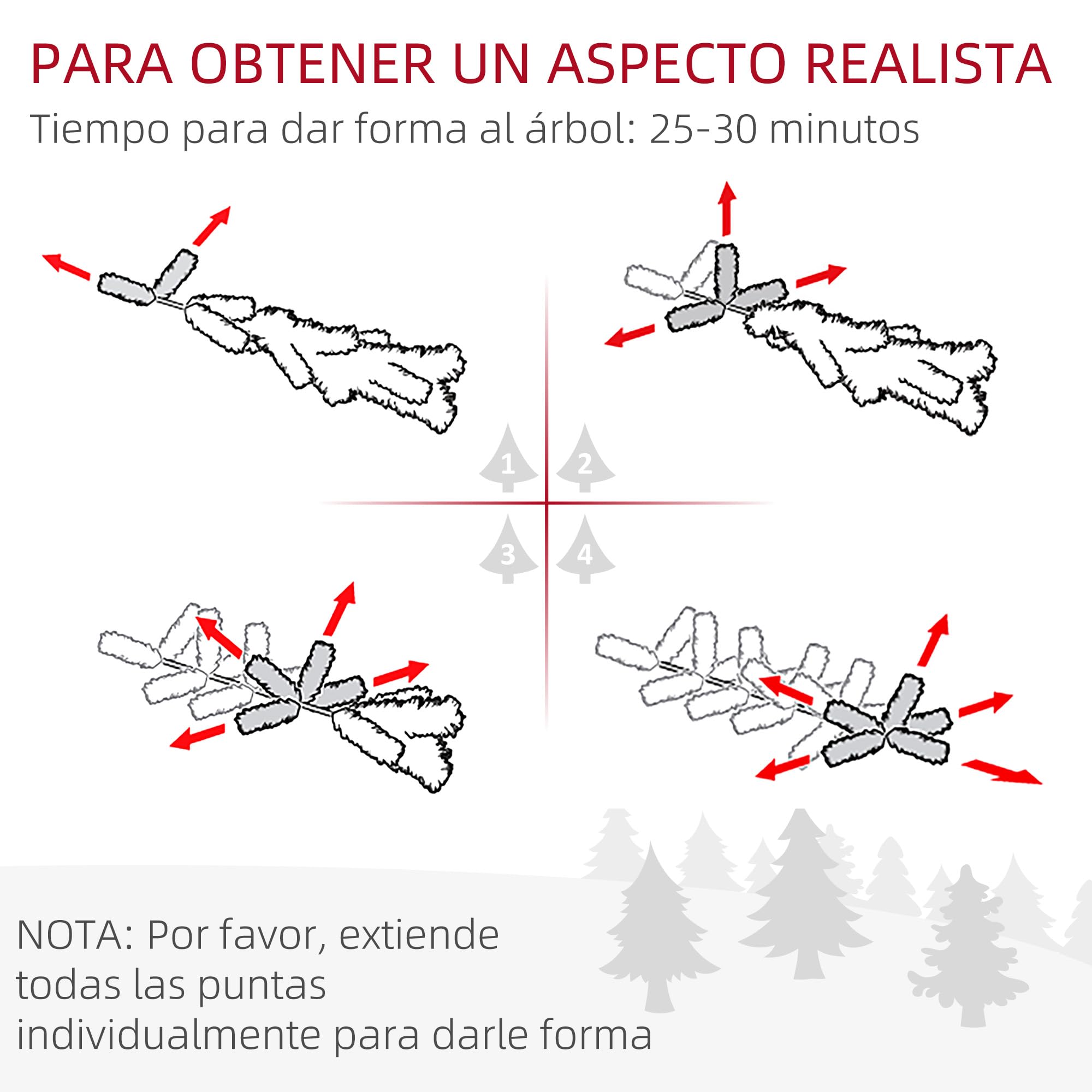 HOMCOM Árbol de Navidad Grande 190 cm Árbol de Navidad Artificial Verde | 570 Ramas, Soporte de Metal, para Salón Interior