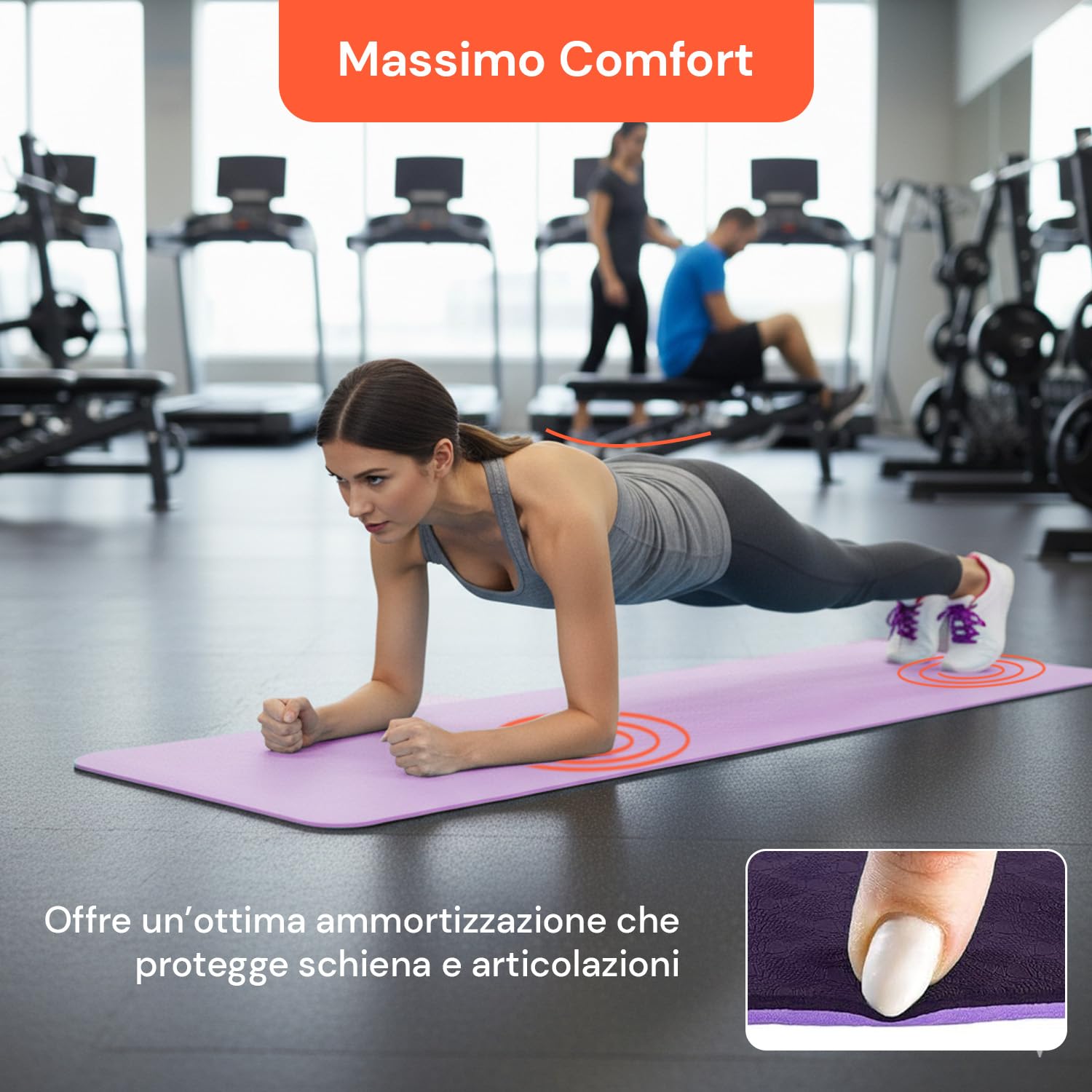 Avilia - Tappetino Yoga in TPE Ecologico Antiscivolo con Tracolla per Yoga e Pilates, Spessore 6 mm per Comfort e Stabilità, Ideale per Allenamenti Fitness a Casa o in Palestra