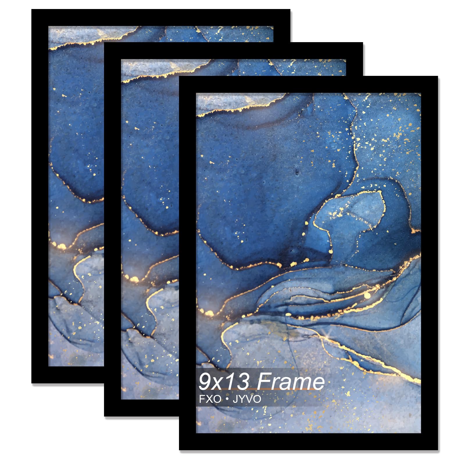 9x13 Picture Frame Set of 3, Black Frame for 9 x 13 Inch Picture Poster Photo, Light Weight and High Transparent 9 by 13 Frame for Wall - 3 Pack/Black/9"x13"