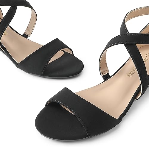 Miniatura 4 de DREAM PAIRS - Sandalias de tacón bajo con correa de tobillo para mujer