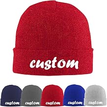 Custom Beanie for Men/Women Customized Beanies with Words Photo Personalized Beanie Hat for Him Gifts, Red