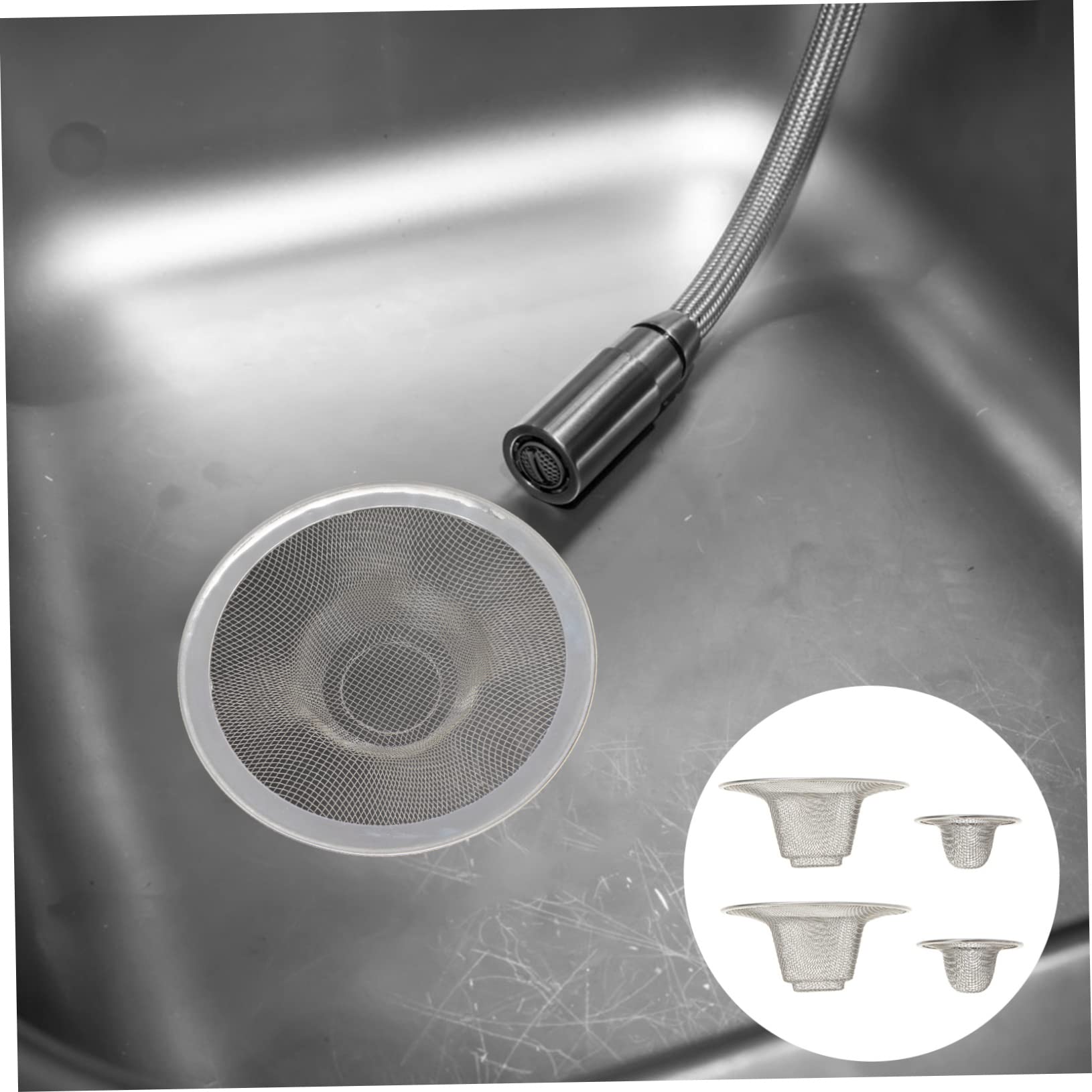 Tofficu Filtro De Acero Inoxidable para Desagüe De Ducha Trampa para Cabello Colador De Bañera Colector De Cabello Colector De Cabello Orificio para Colador De 4 Piezas x 4