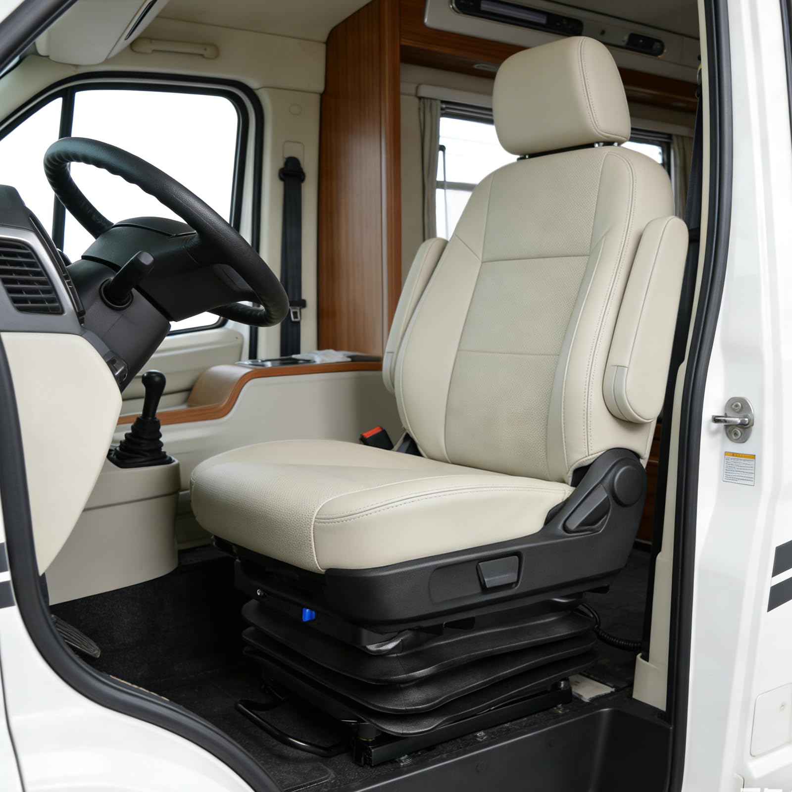 Asiento neumático para conductor de tractor agrícola, cargador de ruedas, base de suspensión de amortiguación de vibraciones con pista deslizante delantera/popa, debe conectarse al suministro de aire