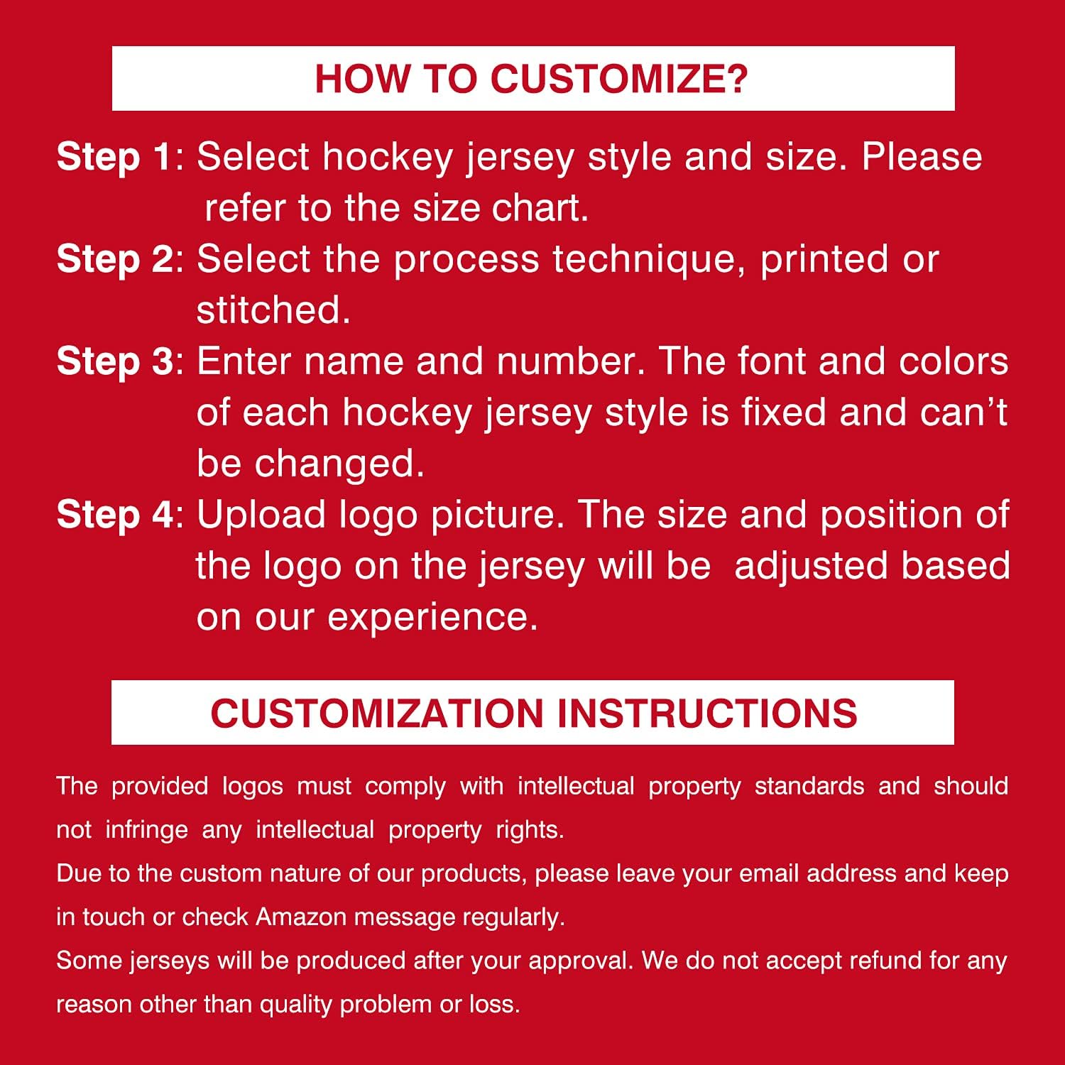Custom Ice Hockey Practice Jersey - Adult and Youth Personalise : Clothing, Shoes & Jewelry