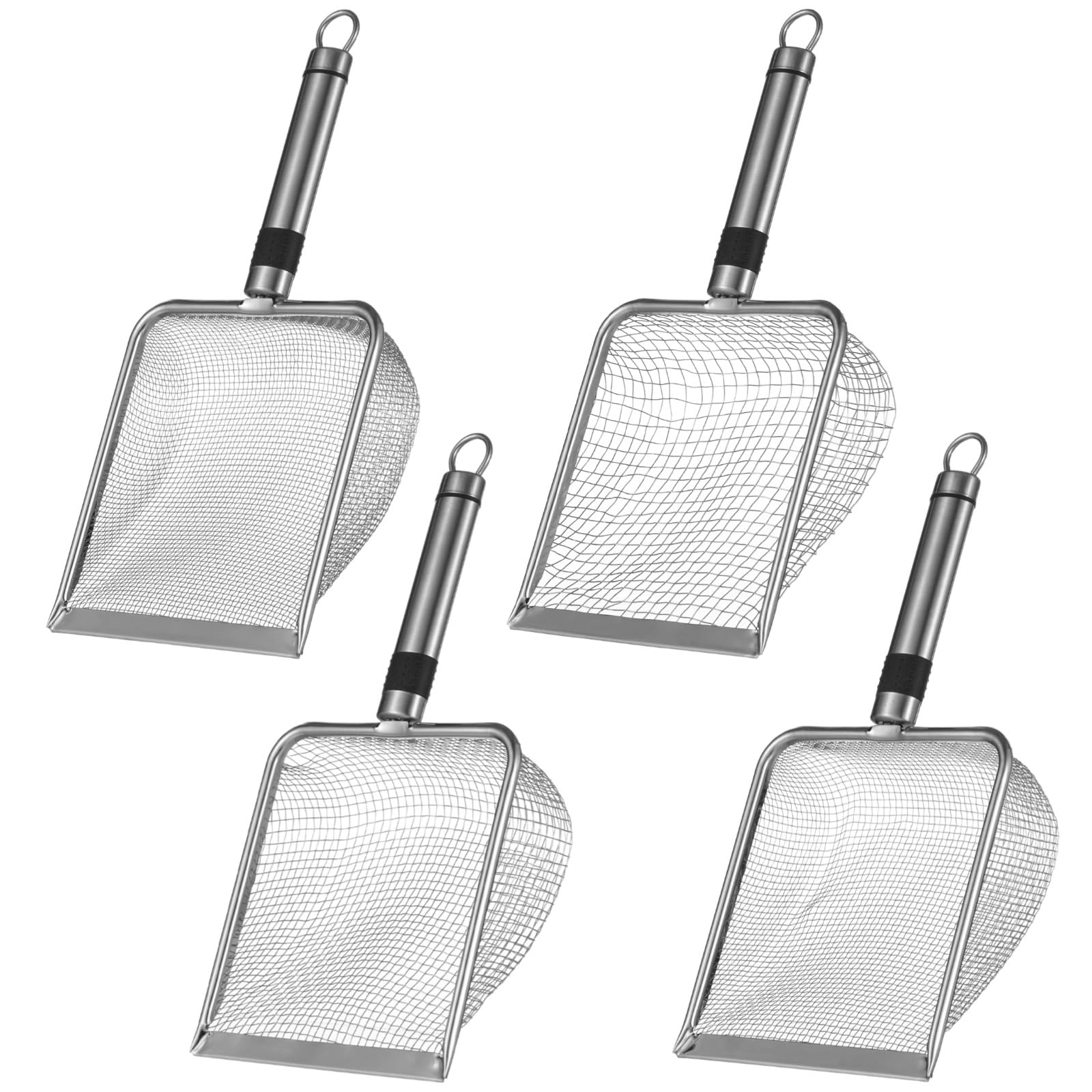 Set di 4 colini da giardino in acciaio inox, per terra e sabbia, maglie da 2,0 mm, 2,8 mm, 3,8 mm, 5,0 mm, robusti utensili per il setaccio per giardino, compost, cortile