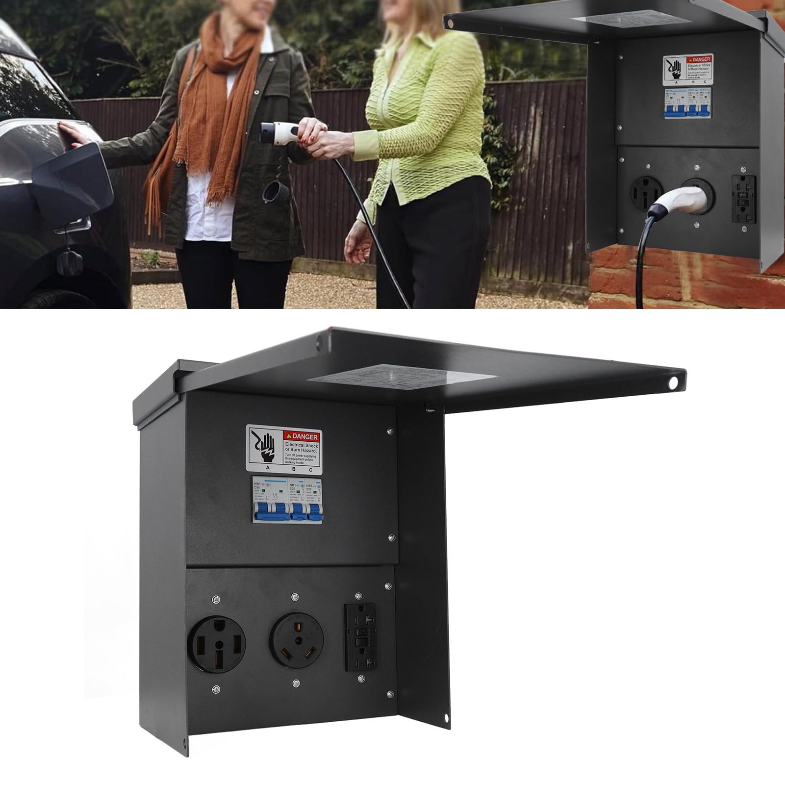 Skrzynka zasilająca RV Odporny na warunki atmosferyczne tymczasowy panel gniazdka elektrycznego z gniazdem 20A 30A 50A 125V 250V