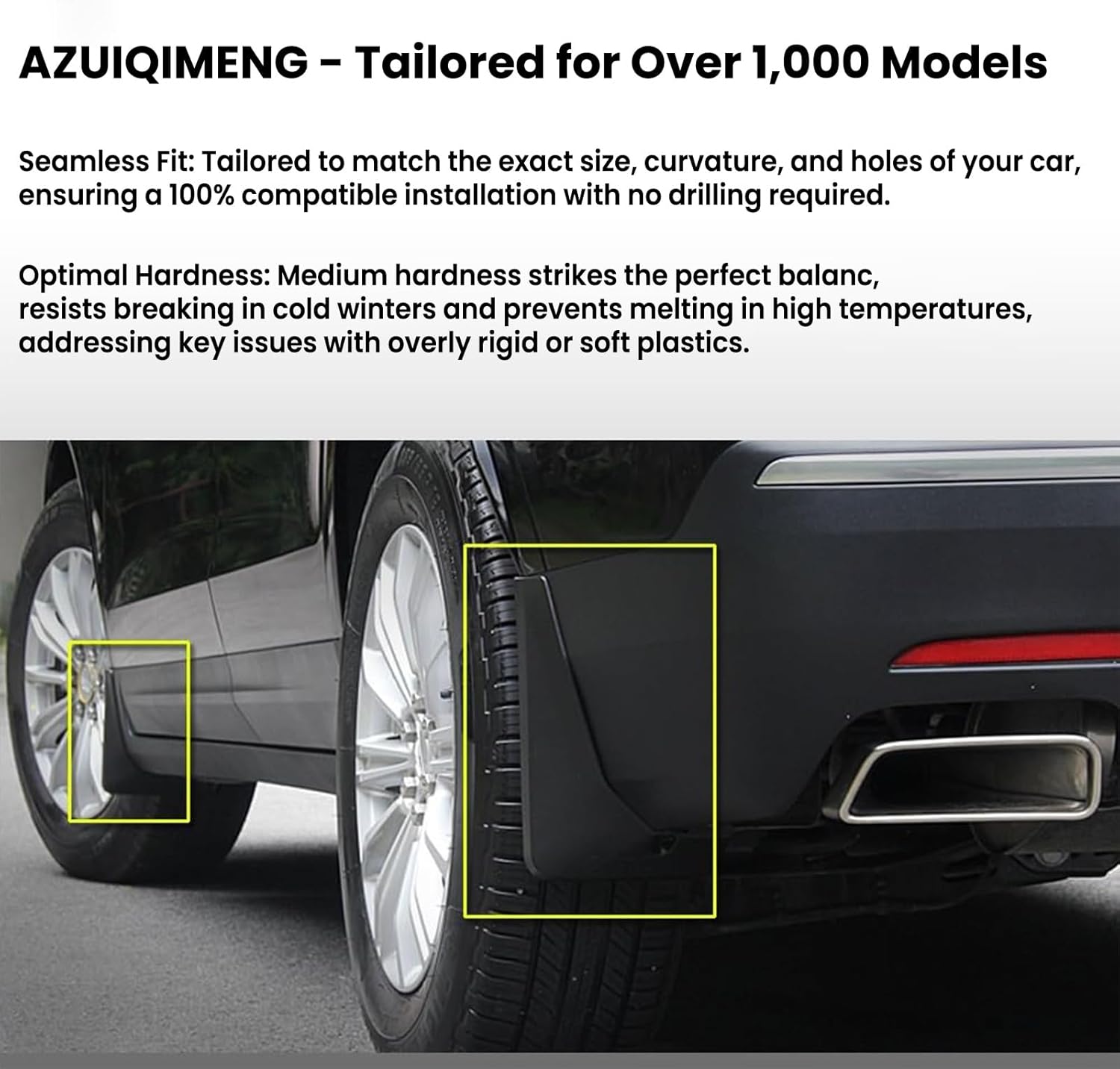 4 Parts Mud Flaps Car Mudguards Splash Guards Compatible for Volvo C30 2008-2013 (No R-Design) Front and Rear Fenders