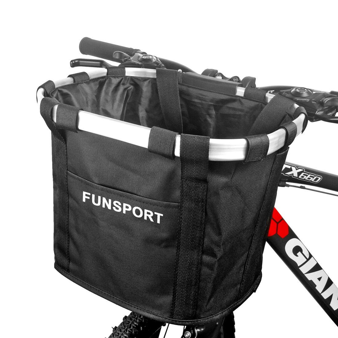 Amazon | FUNSPORT 自転車カゴ 前 バスケット 折り畳み 脱着