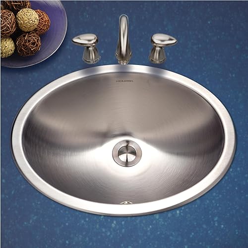 Miniatura 2 de Houzer CHTO-1800-1 Opus Series - Fregadero ovalado de acero inoxidable con desbordamiento