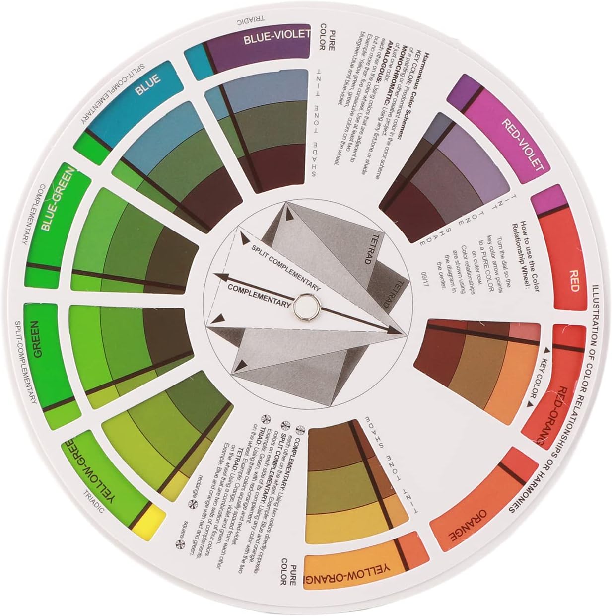 Joyzan Color Mix Wheel Guide, Mixing Learning Guide Tool Create Makeup Mixed Blending Combinations Match Portable Painting Drawing Graphic Design Projects Beginner Professional Alike Designer Artist