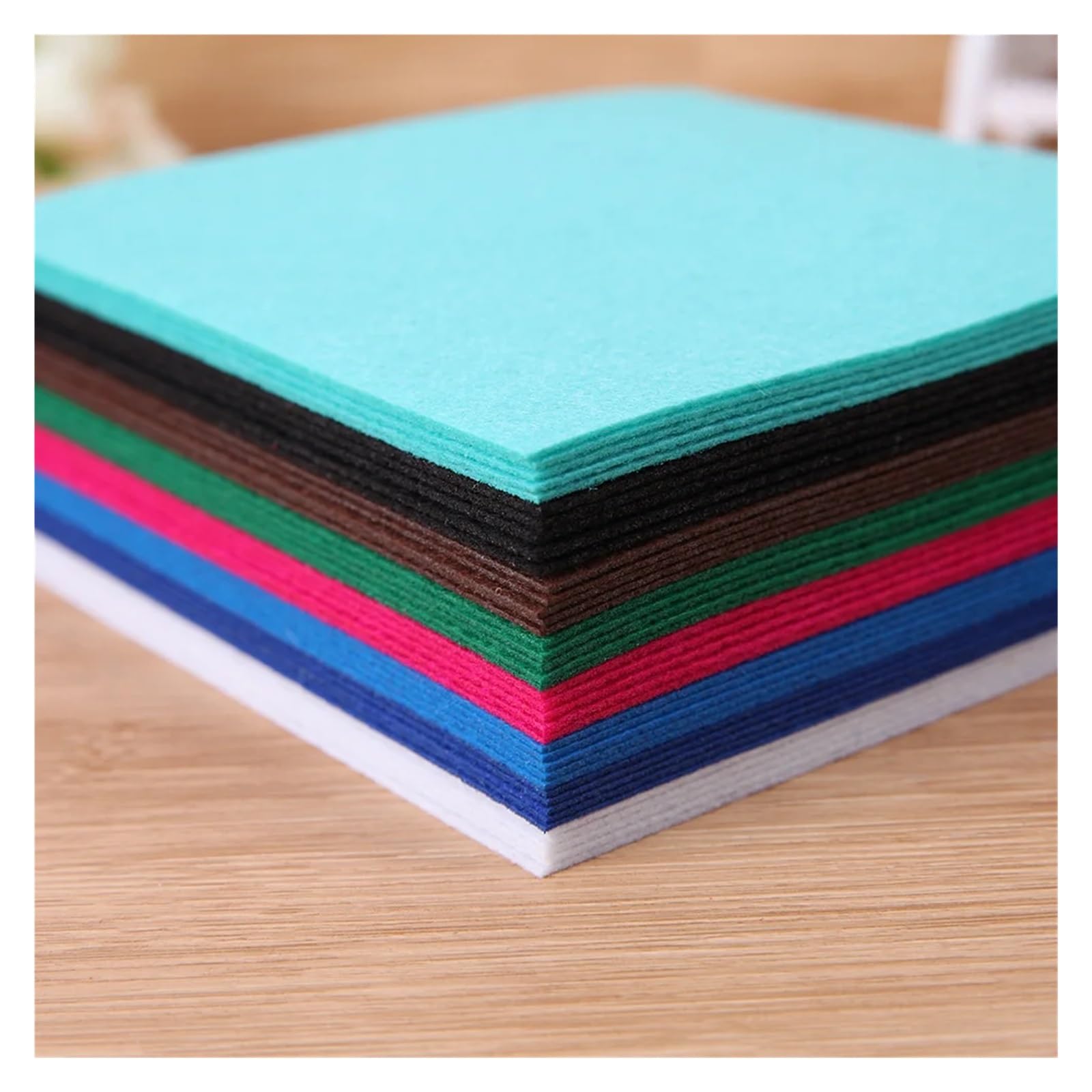 OZLCUA Tissu En Feutre 40 feuilles de feutrine non tissée 10 x cm for loisirs créatifs, couture et patchwork. Couleurs assorties. Douce souple